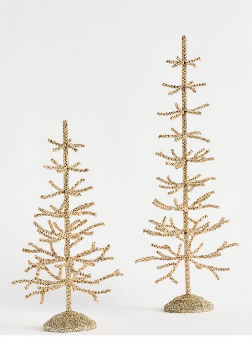 Pottery Barn Gold Glittery Tree Size Large 15.5” Tall